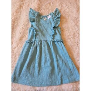 Zara Ruffle blue keyhole back girls size 8 dress